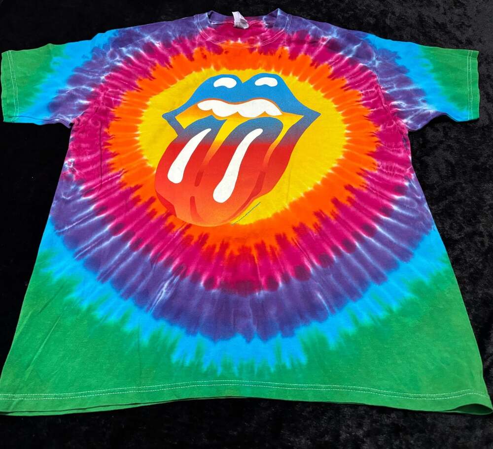 Men XL Vintage 2002 The Rolling Stones Tie Dye Forty Licks Tshirt